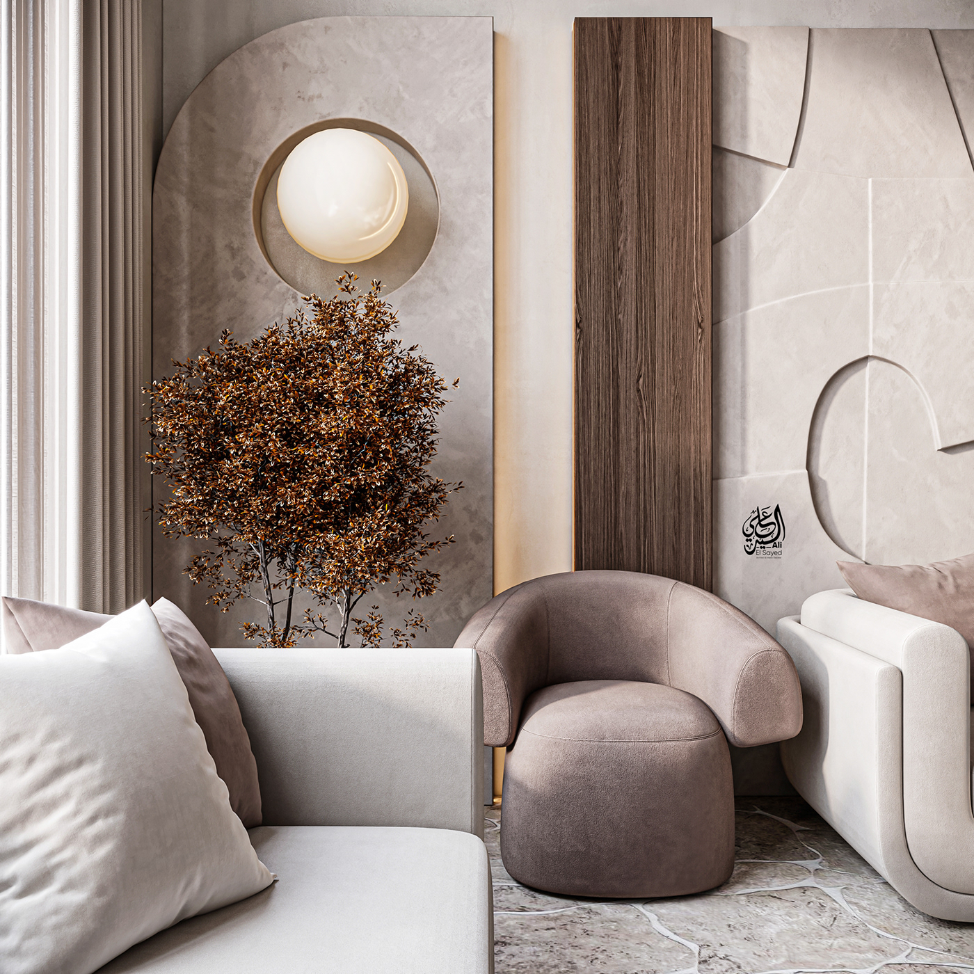 interior design  architecture Render visualization 3ds max archviz CGI corona minimal living room