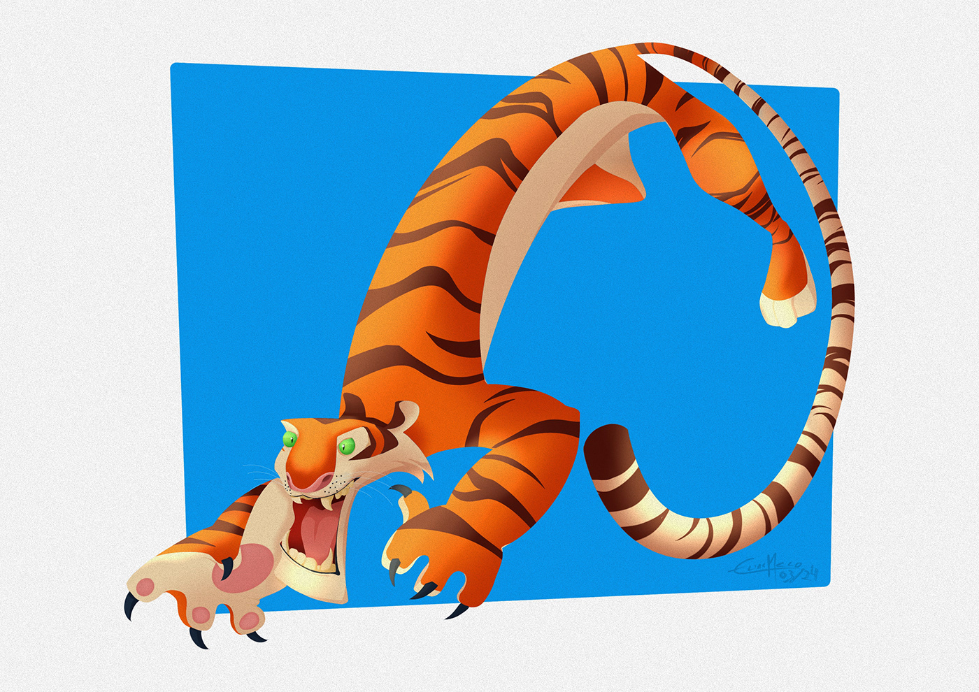 art tiger bengal animal ILLUSTRATION  adobe illustrator digital illustration Digital Art  Drawing  fierce