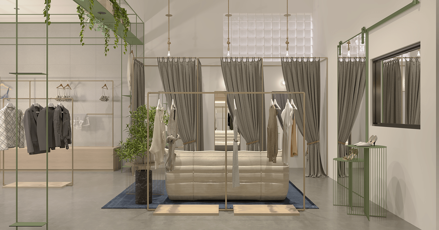 interior design  architecture Clothing moda corona visualization 3ds max