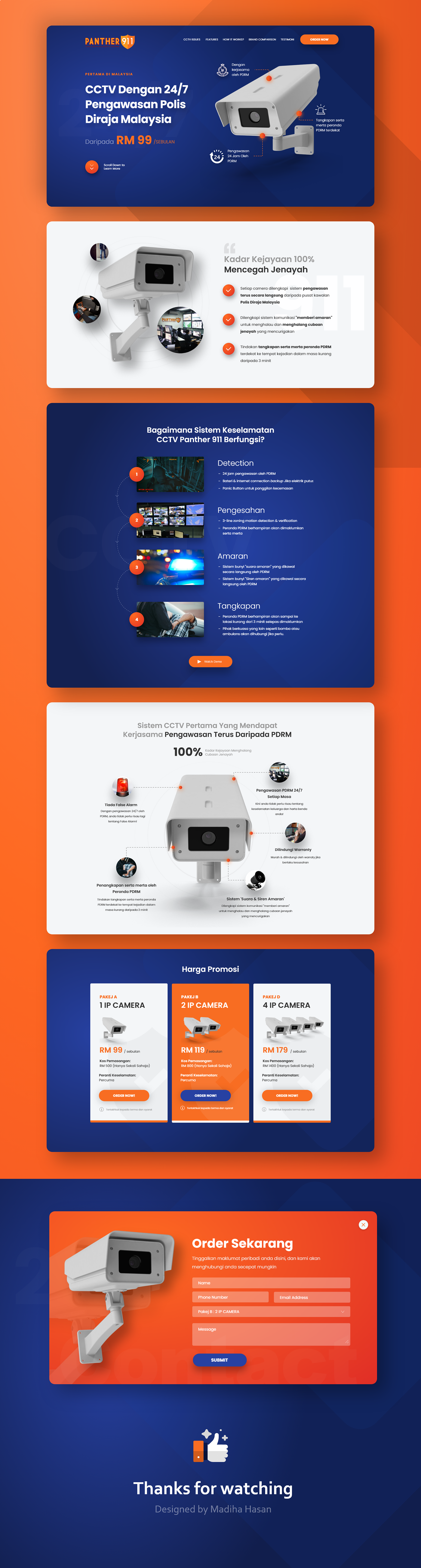 UI/UX Web Design  Website uiux orange CCTV security malaysia madihahasan futuristic