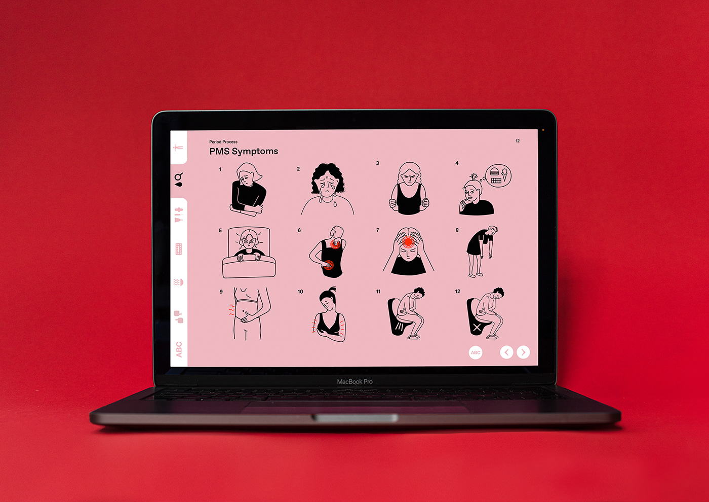 content creation design digitalpublishing editorial interactive design Interface Layout menstruation typography   ux/ui