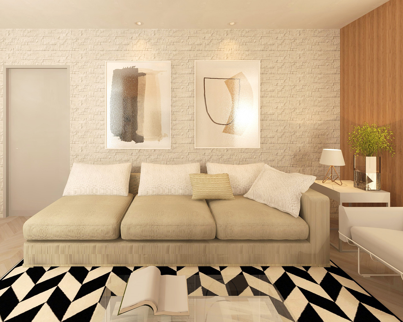 revit sala 3D apartamento projeto ARQUITETURA design de interiores