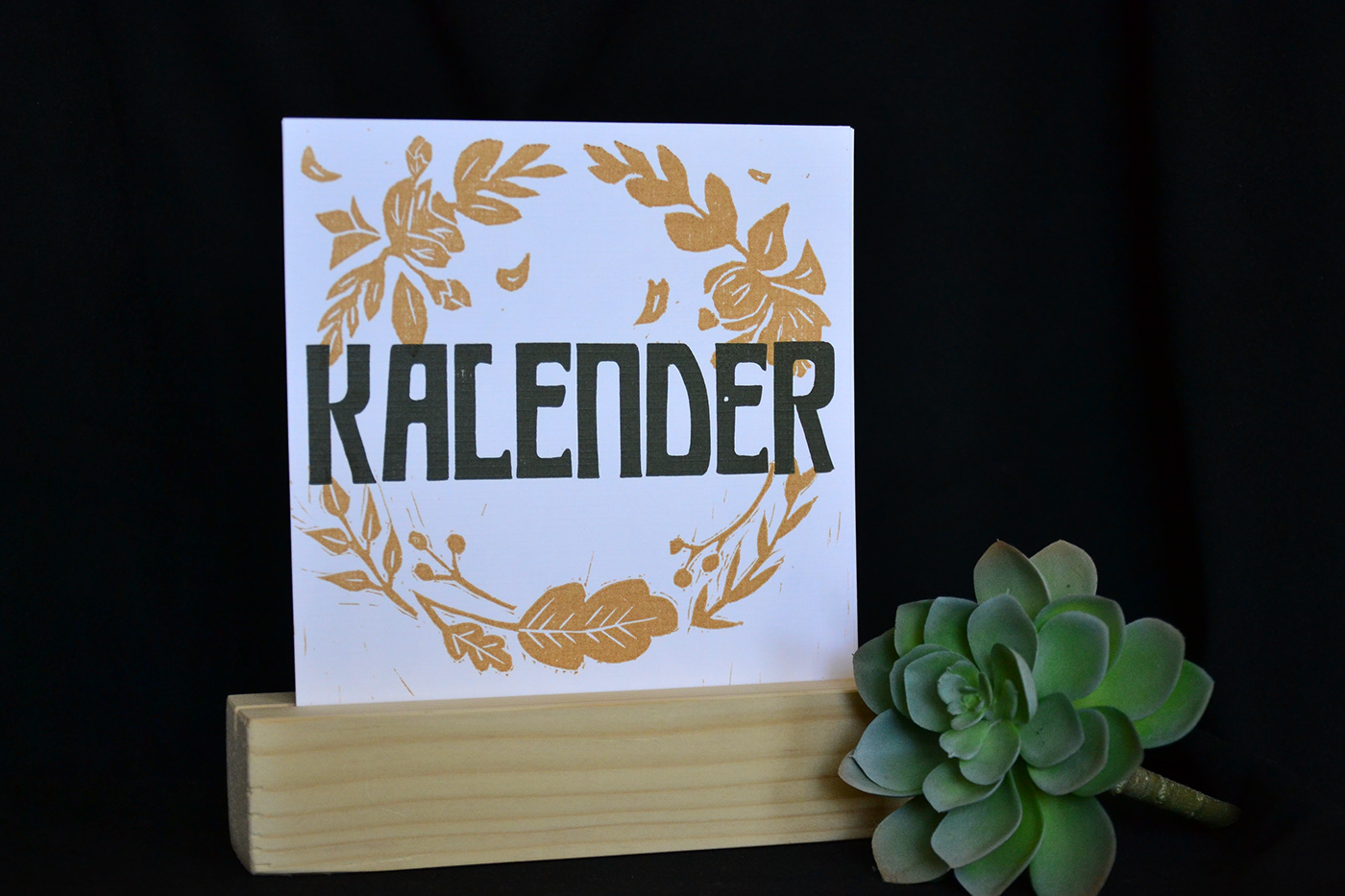 calendar handmade linocut plants print
