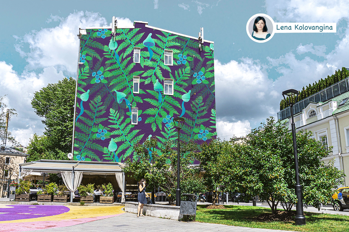 artist botanical Collaboration forest Graffiti Moscow Mural Nature pattern Street Art 
