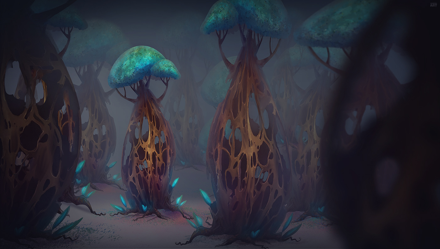 art mambeskaart Tree  game concept environment Character ILLUSTRATION  Drawing  painting  