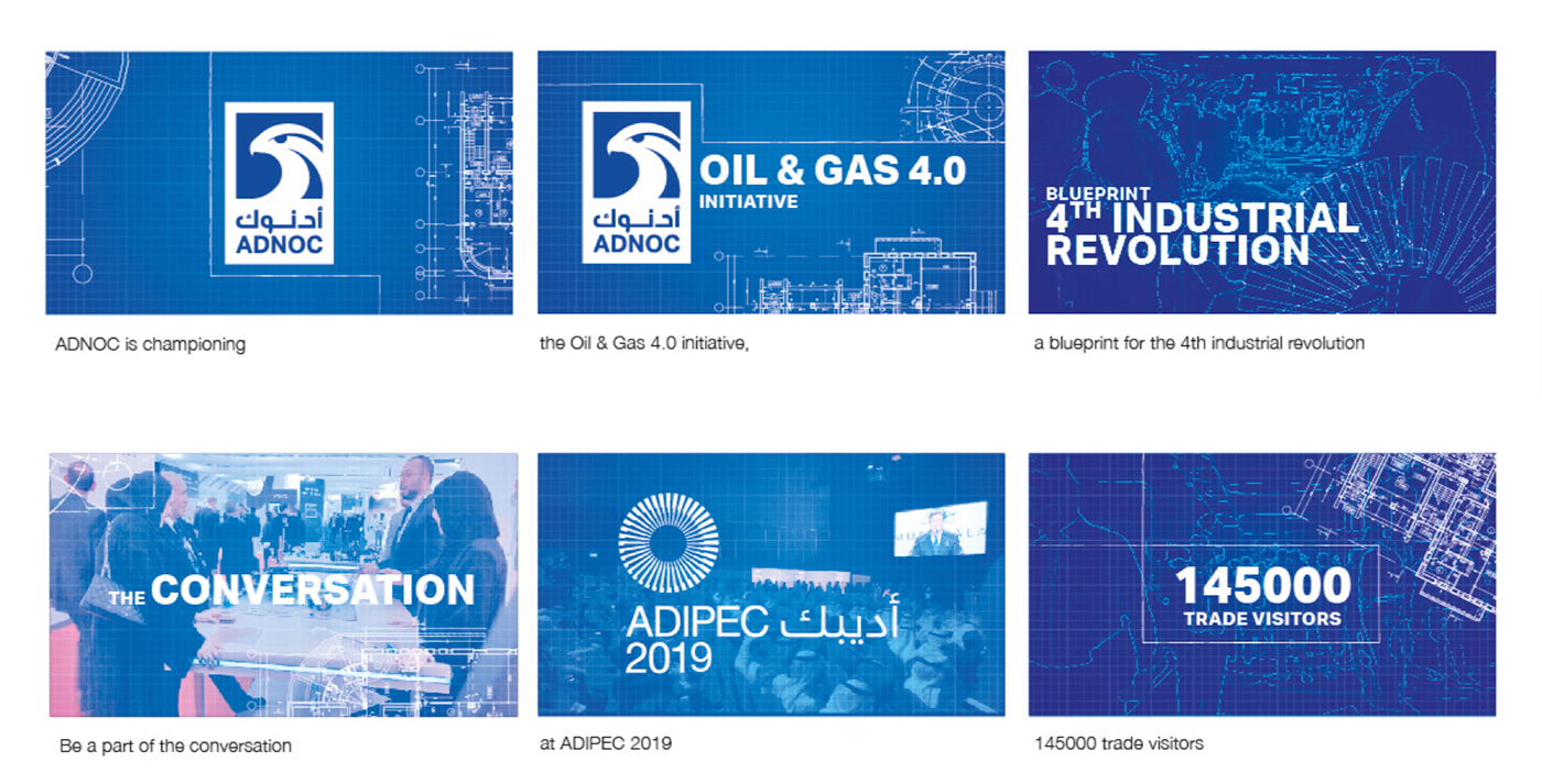 Blueprint petrol oil Gas industry 4.0 blue animation  storyboard concept