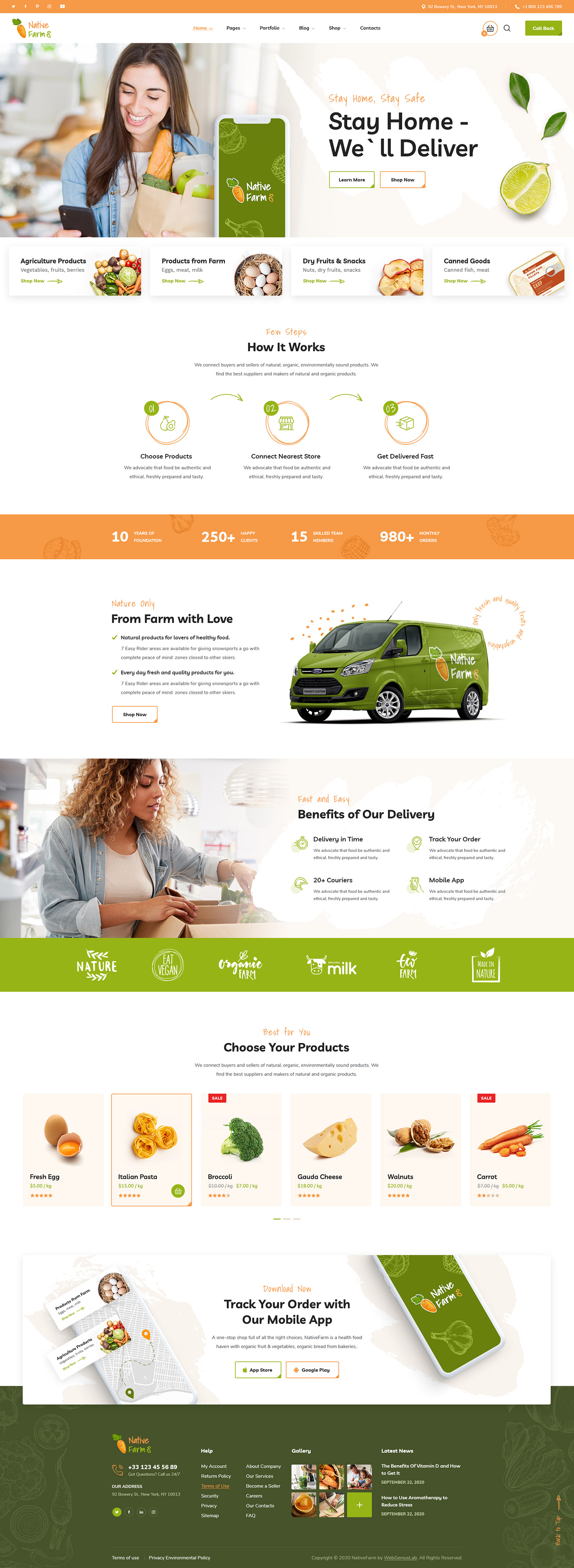 delivery farm Food  green Health Nature organic UI ux Webdesign