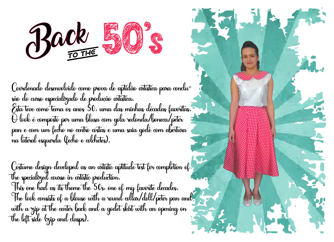 50´s 50's style Costume Design  fashion design polka dots styling 