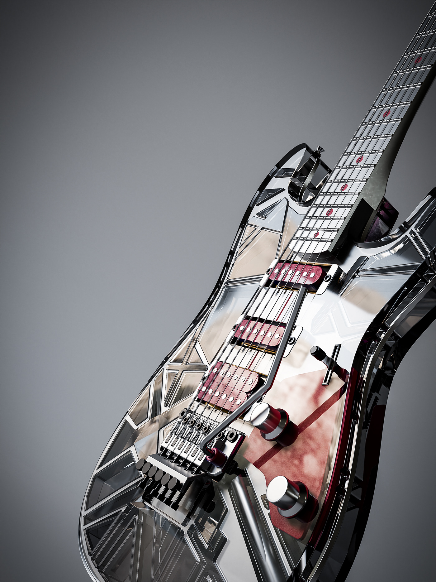 guitar product design  Render modern blender cinema4d art music instrument industrial design 