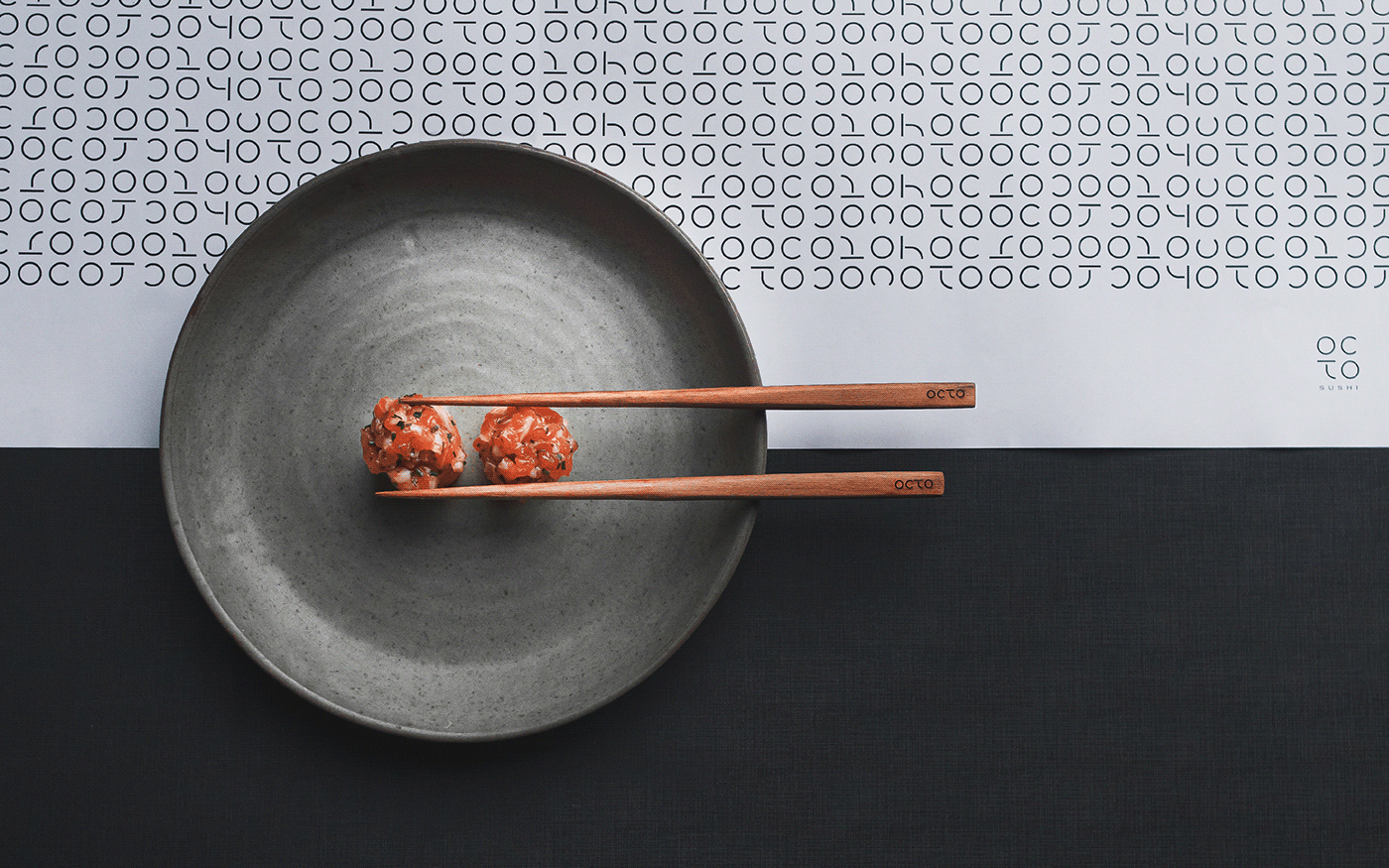 brand branding  Food  Logotype menu minimal oriental restaurant Sushi