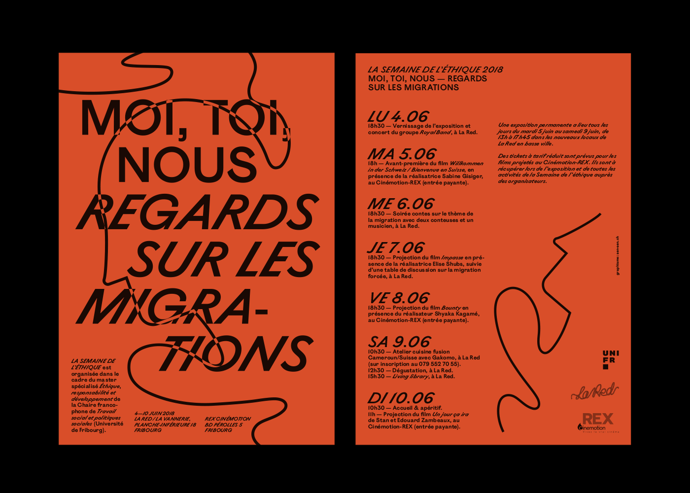 Ethics migration University borders typography   humans Duotone ehtical poster flyer