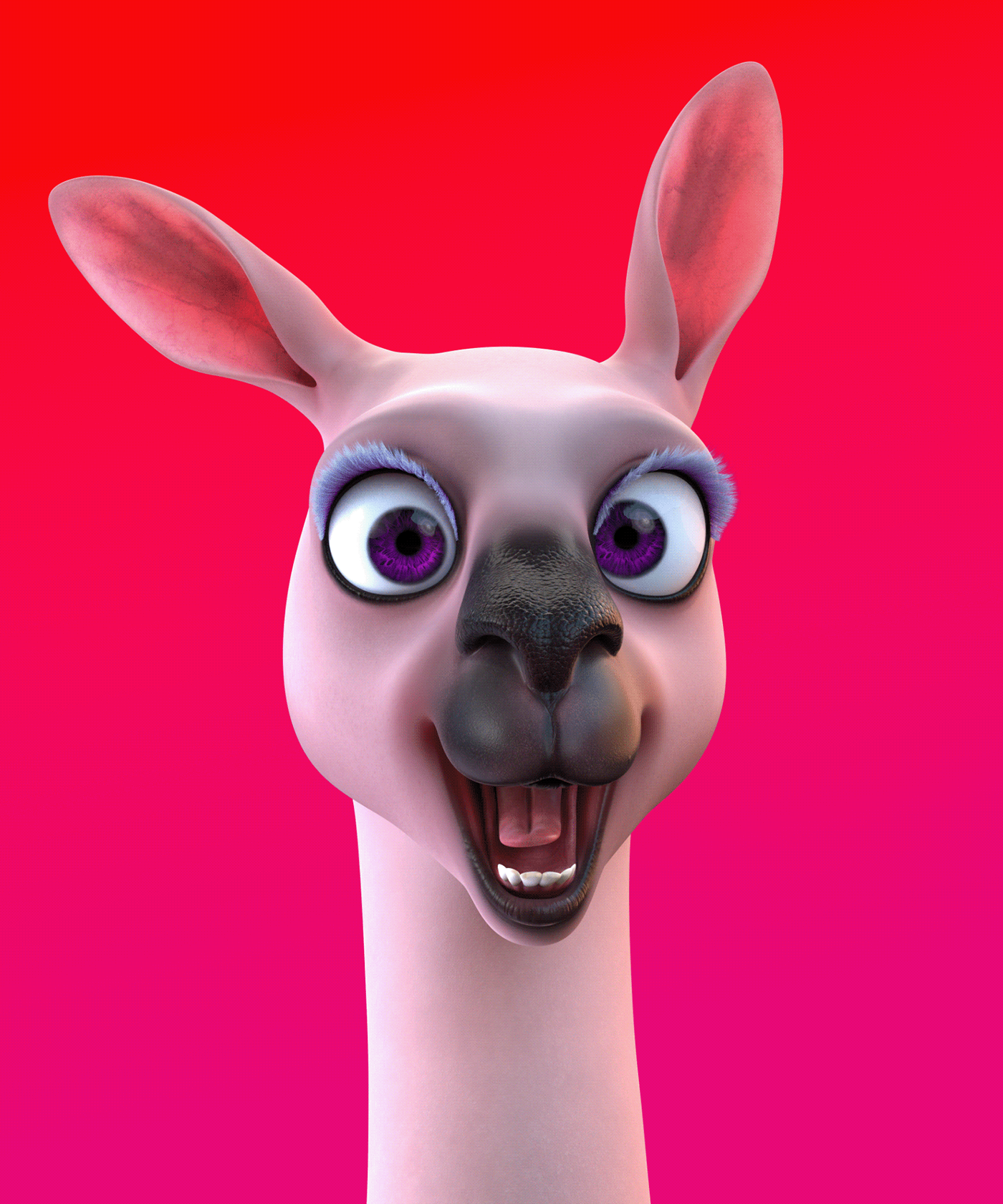 animal cartoon Character design  Digital Art  funny Fur groom LAMA nose