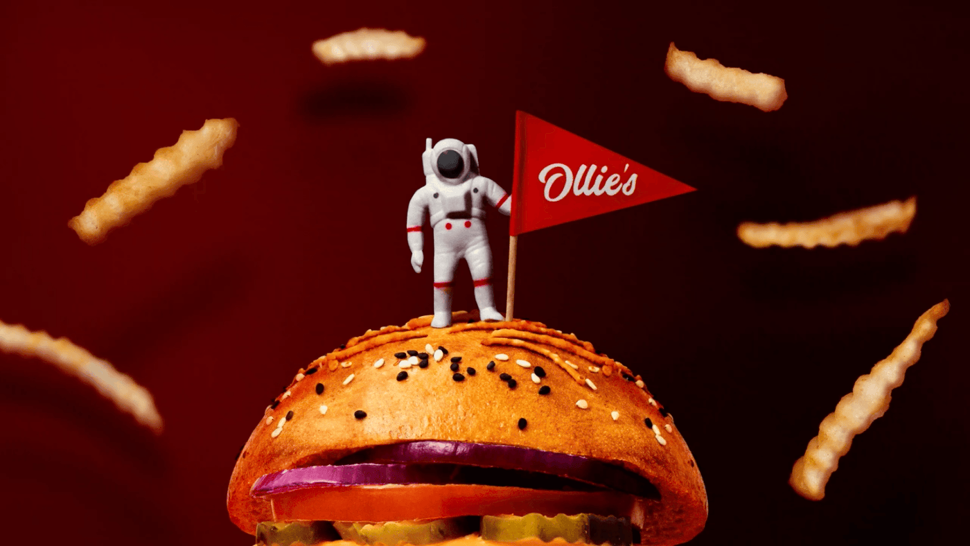 burger dark kitchen dinner Food  hamburger pop culture restaurant Retro spaceship vintage