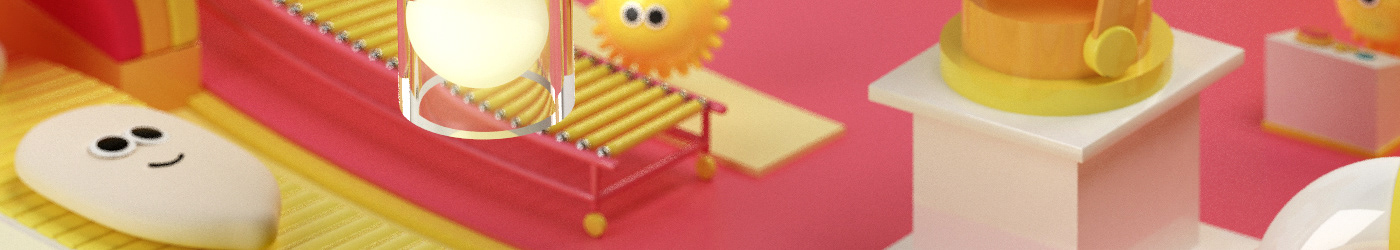 3D animation  balls c4d Character cute design loop seed Sun