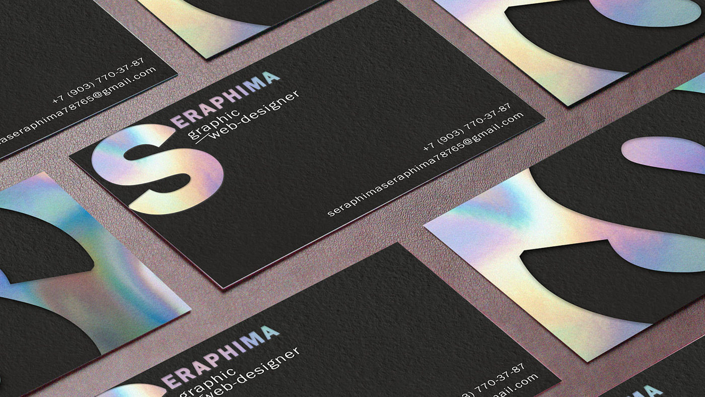 business card cards holographic Name card personal branding rainbow