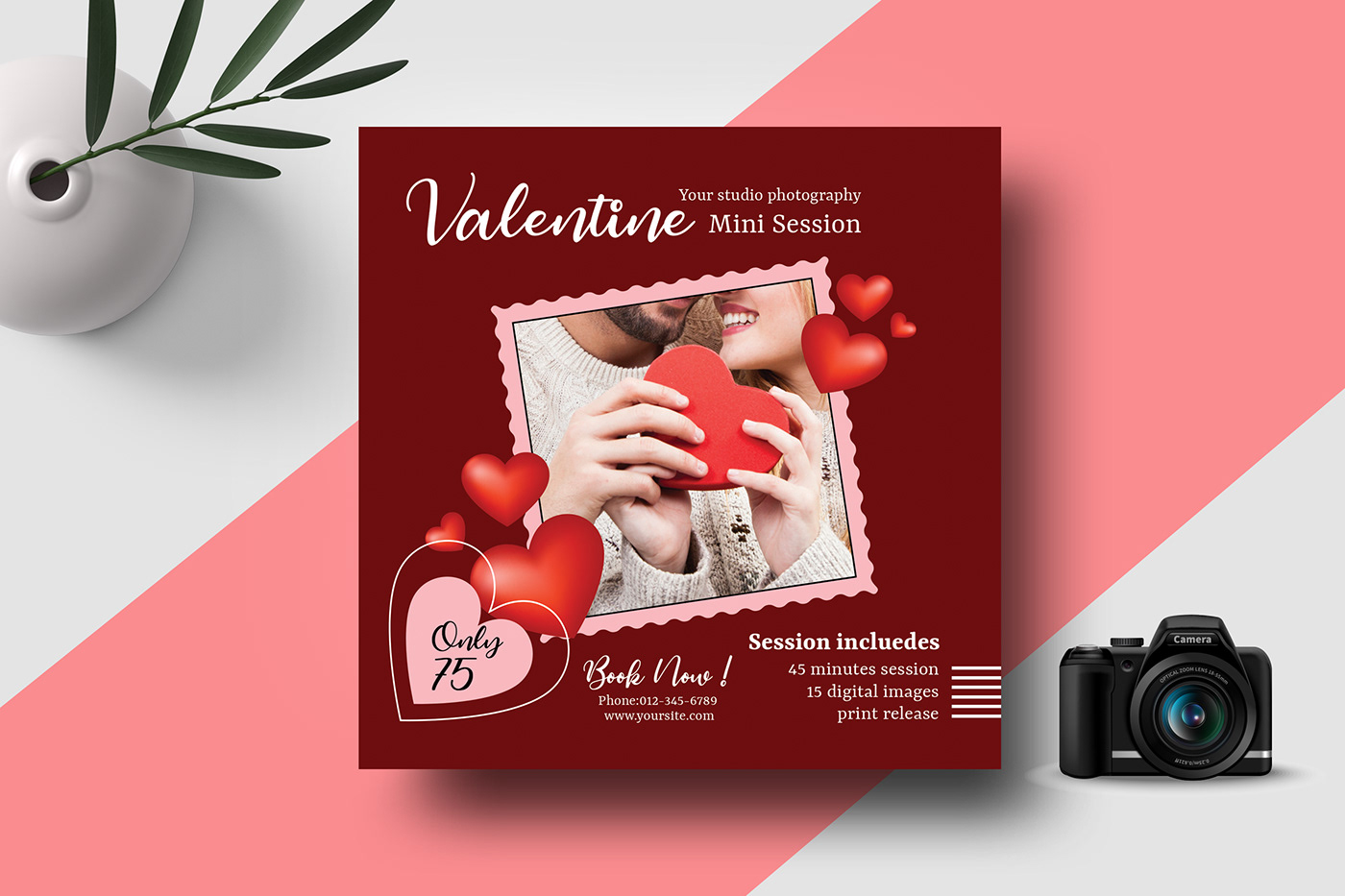 Valentine's Day Mini Session Template valentine photography marketing template mini session