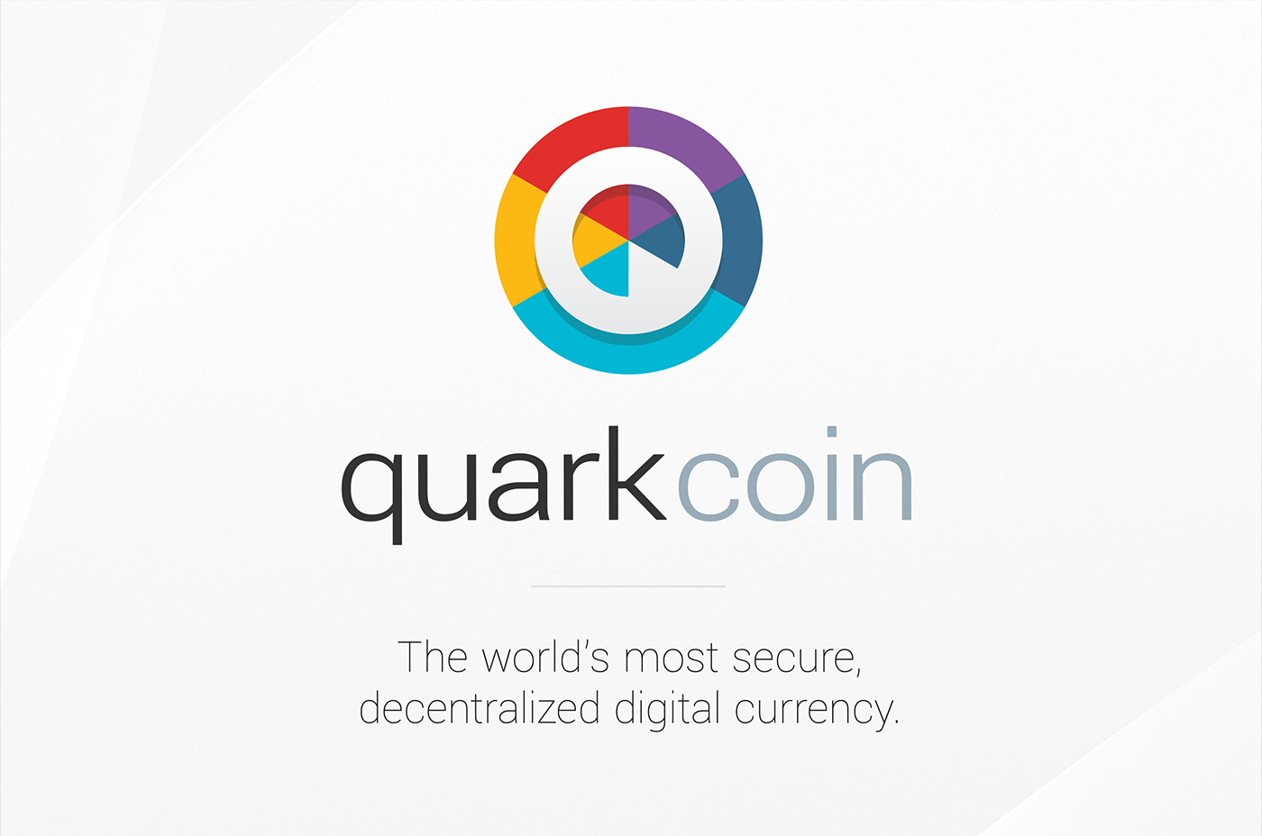 logo branding  bitcoin digital currency quark coin cryptocurrency colorful money
