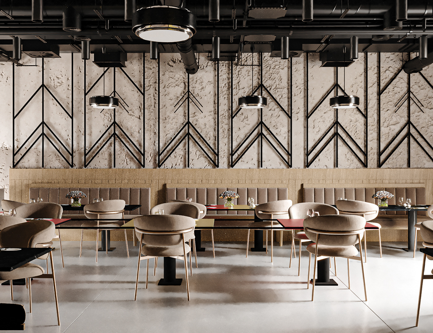 restaurant interior design  architecture visualization archviz CGI corona 3ds max Render modern