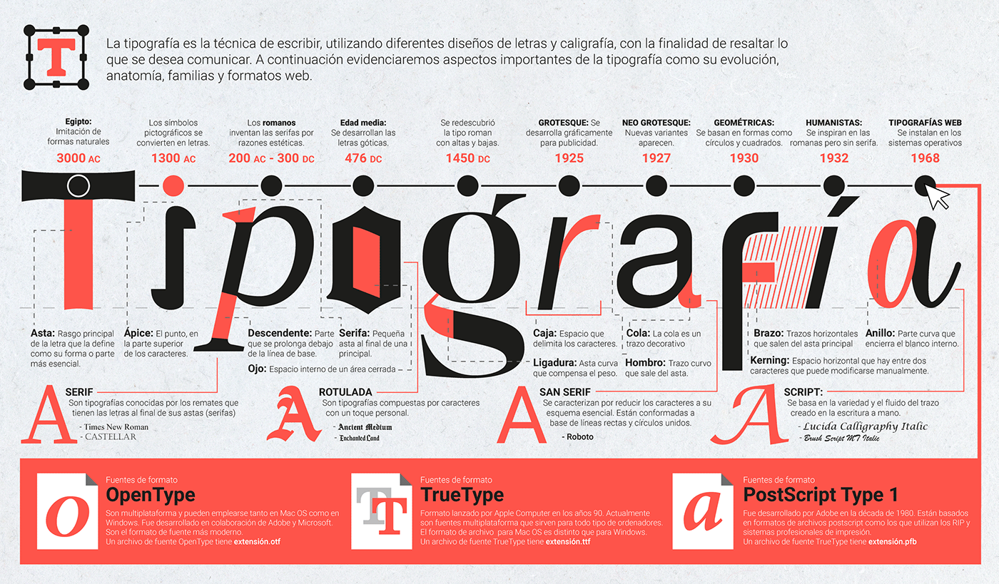 historia infografia infographic lineadeltiempo tipografia tipography