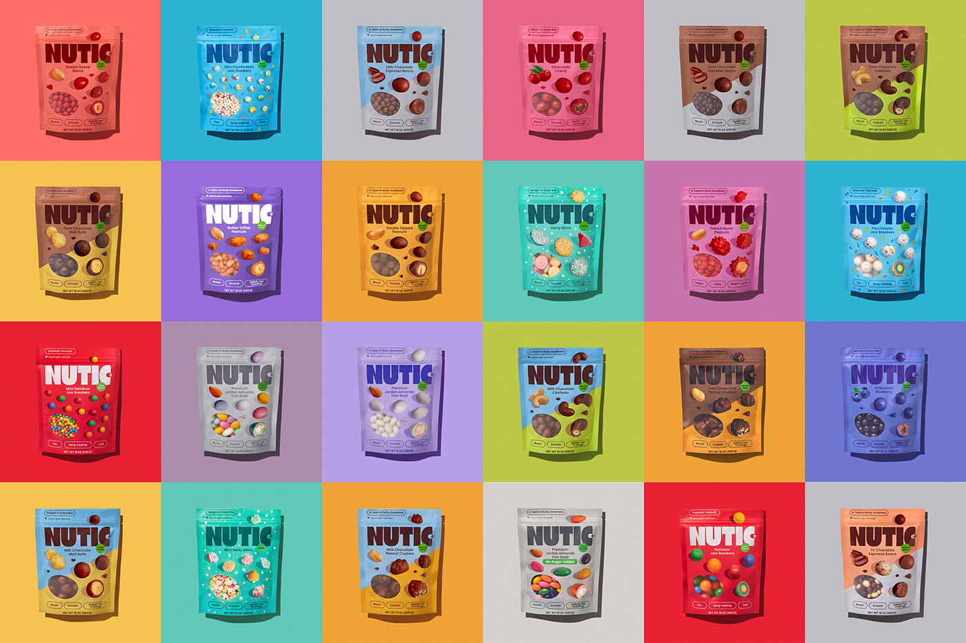 bakery brand identity Candy colorful dessert marketing   nuts packaging design sweet