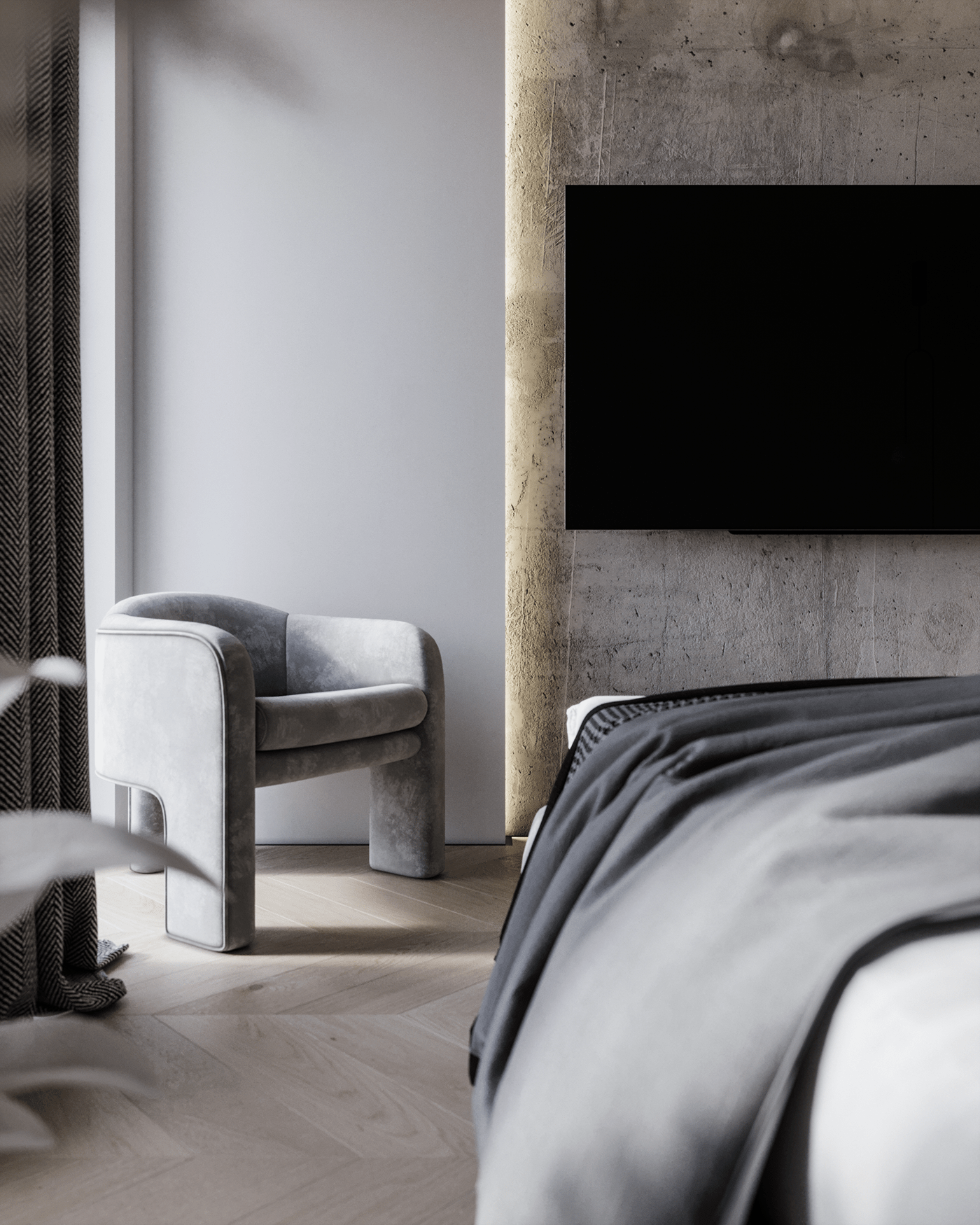 bathroom contemporary corona render  cozy grey kitchen living room modern visualization interior design 