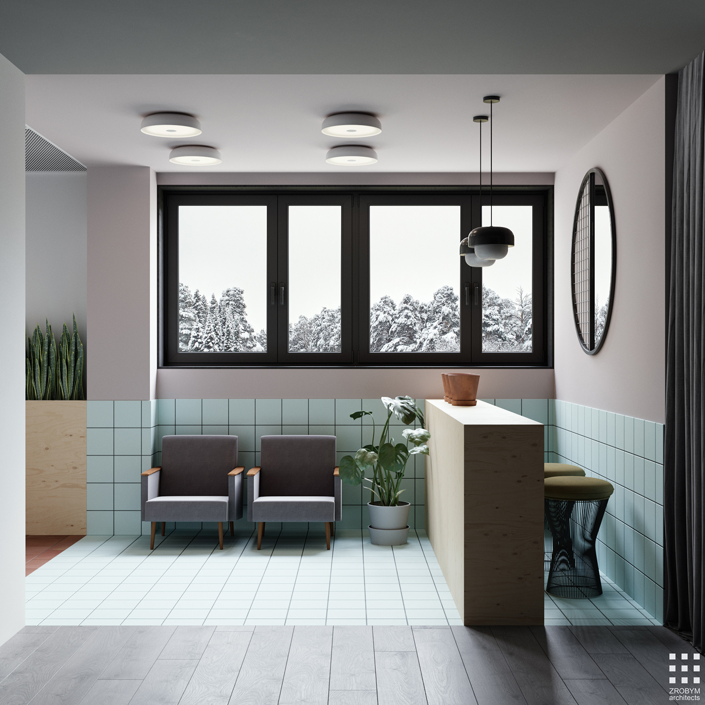 Interior modern design belarus visualization CoronaRender  CG 3dsmax Render plywood