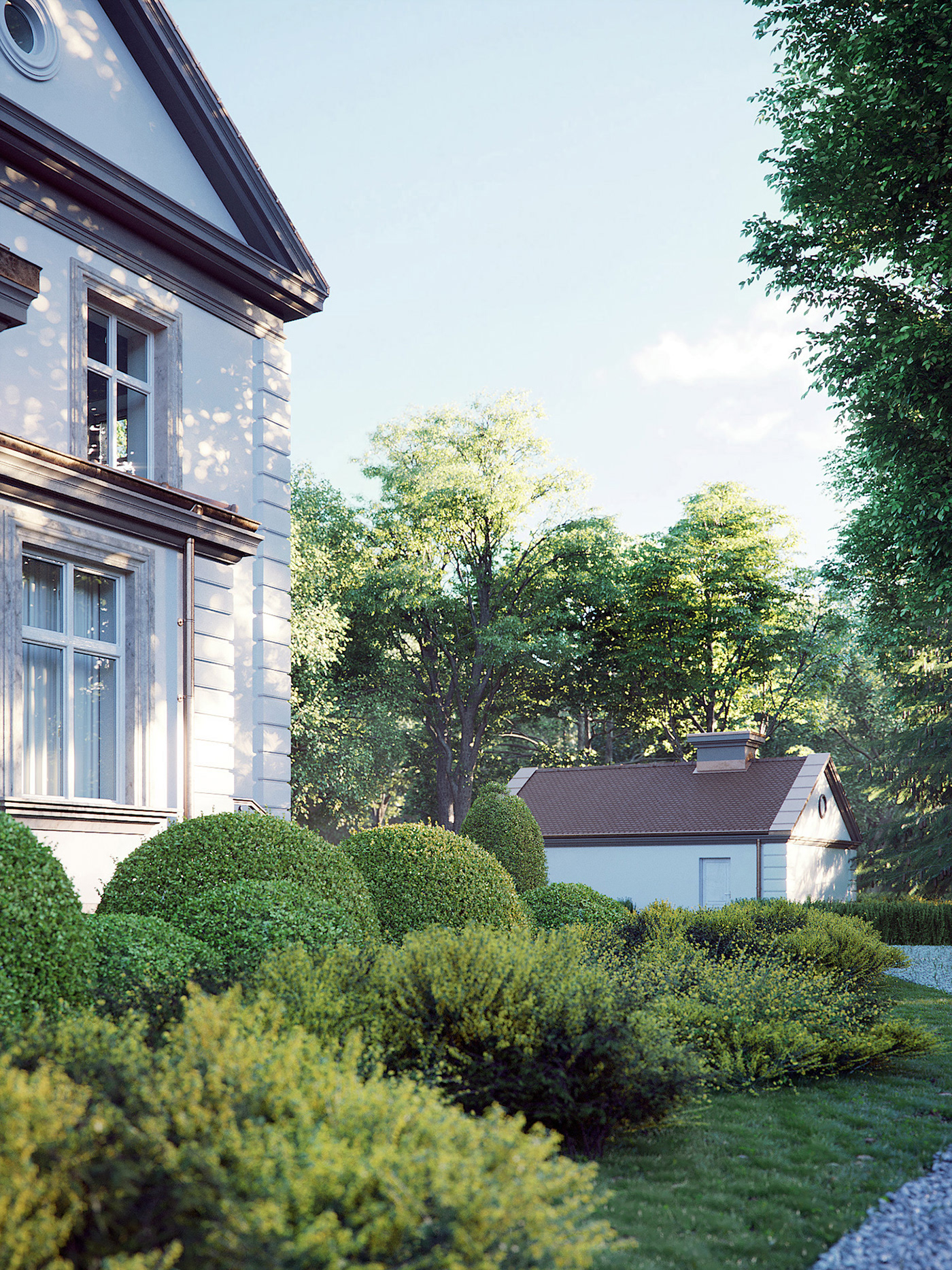 viz.art exterior visualization 3ds max corona photoshop Residence mansion Villa Park