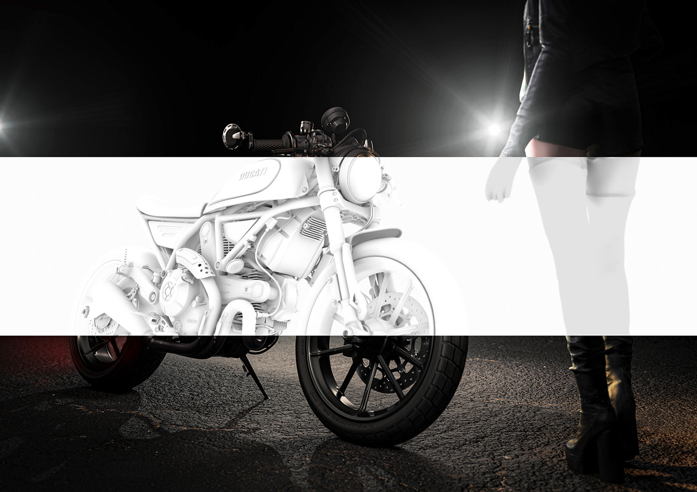 Bike caferacer Ducati girl motorbike ride Custom 2wheels leather scrambler