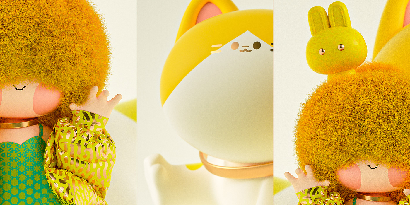 3d art 3D illustration artwork cartoon Character Character design  cute cat digital illustration Mascot mascot design