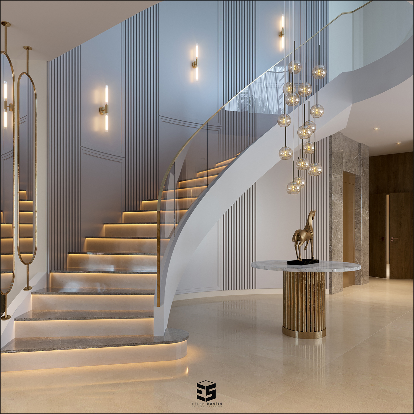 architecture stairs Staircase living room 3D design marketing   Brand Design designer visual identity