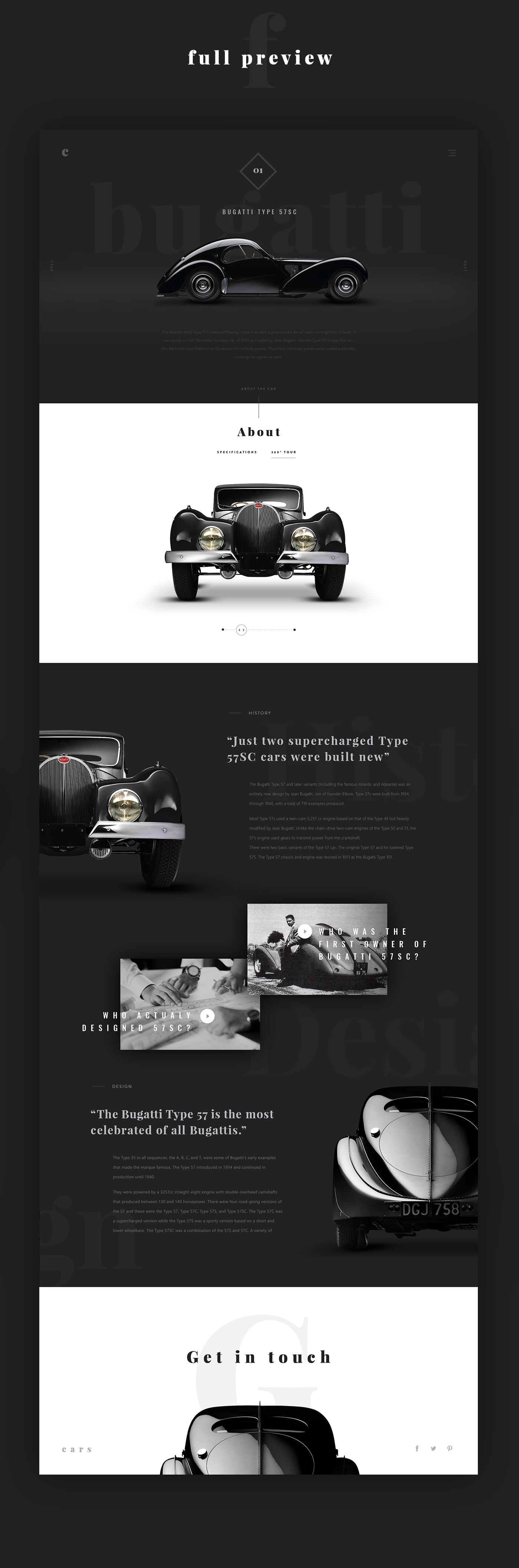 Classic Cars dark typography   bugatti