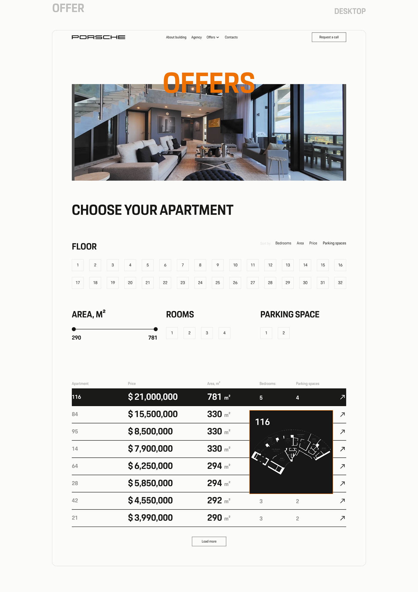 architecture minimal real estate redesign UI/UX uprock Webdesign grid interaction typography  