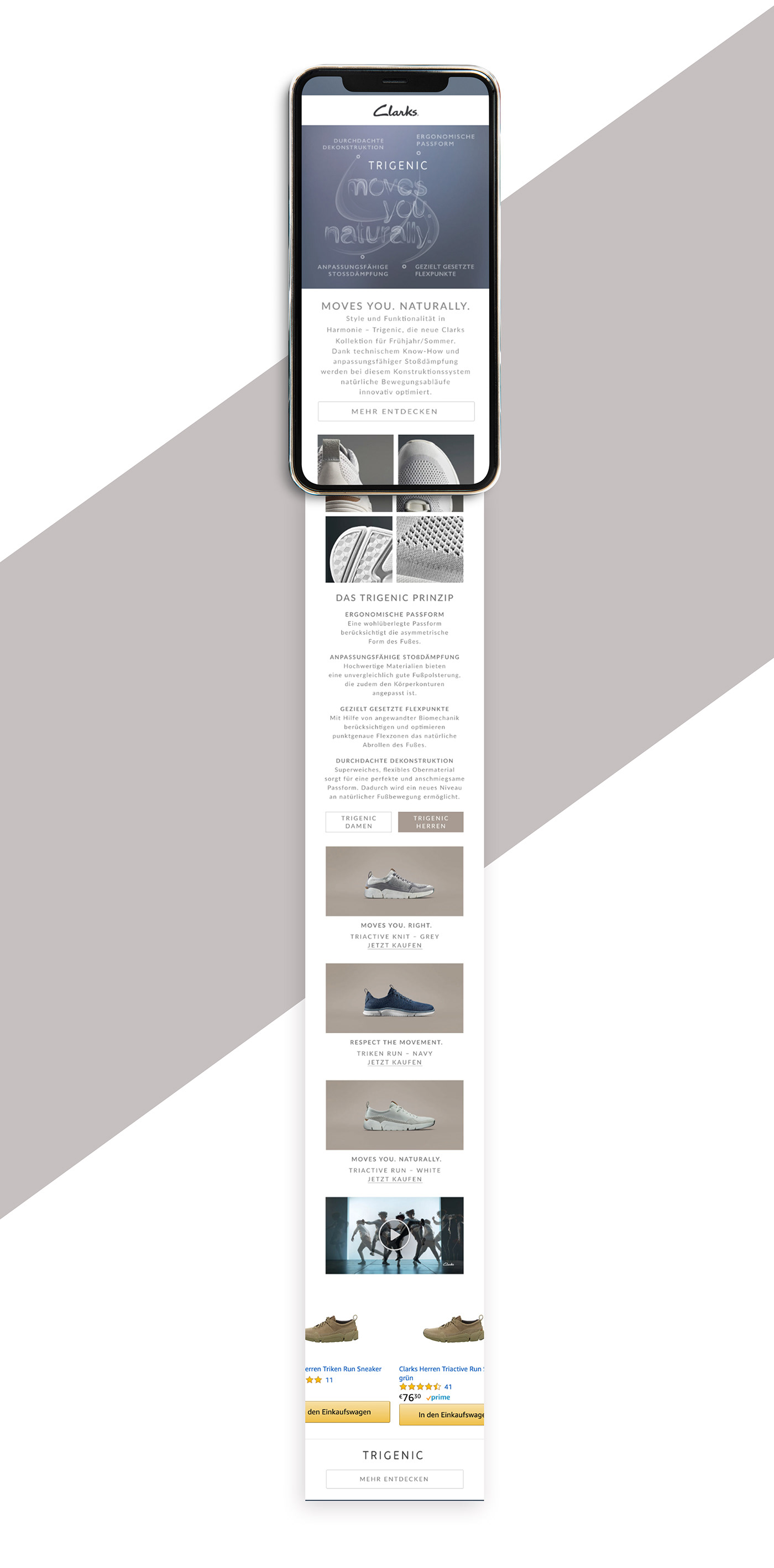 banners Clarks trigenic wakescreen Webdesign