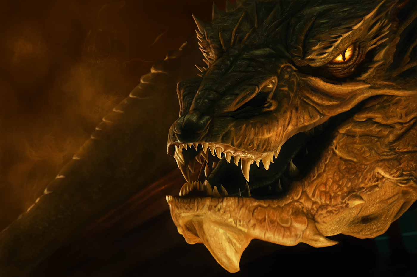 smaug photoshop the Hobbit dragon study