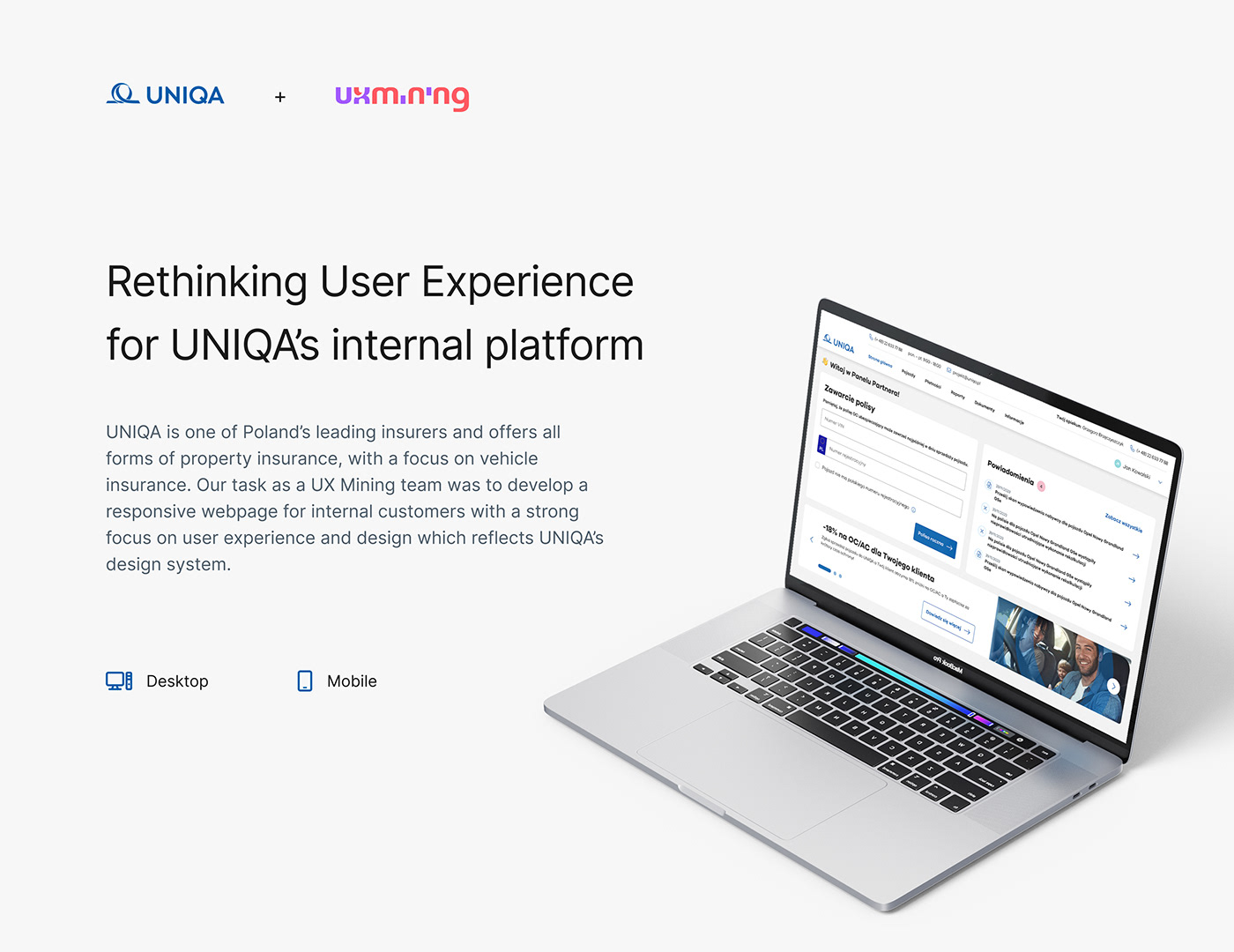 insurance UX design UX UI DESign uniqa responsive website user flow Interface Web Design  mobile prototype