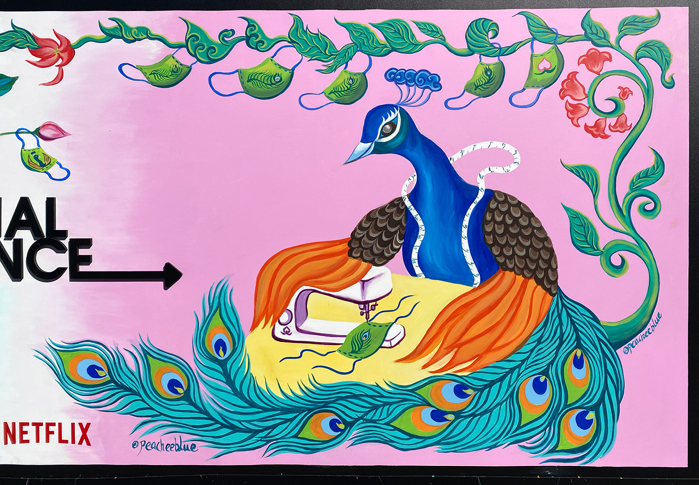 colorful Mural Netflix New York paint painting   peacock Popup socialdistance streetart