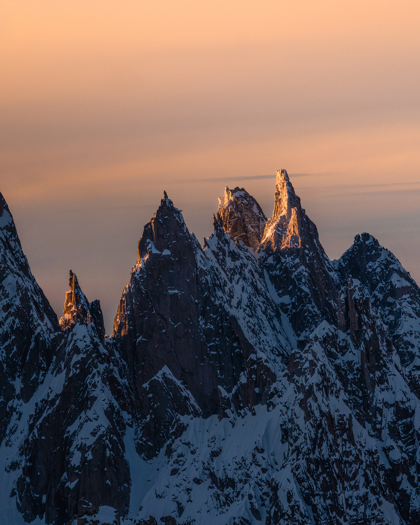 the view from skyway monte bianco, the italian alps at sunset