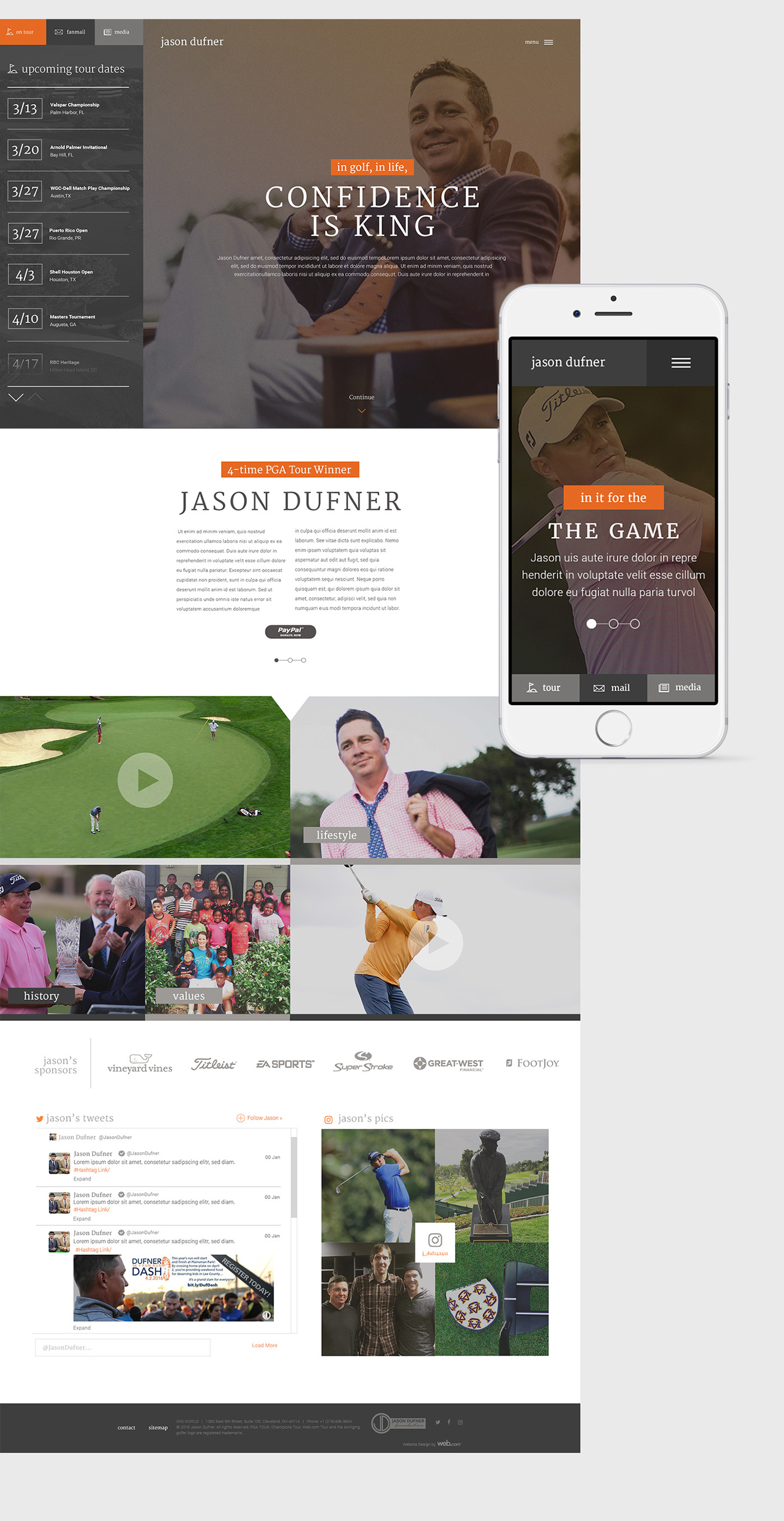 golf sports Website Webdesign professional prosports UI ux storytelling   Responsive
