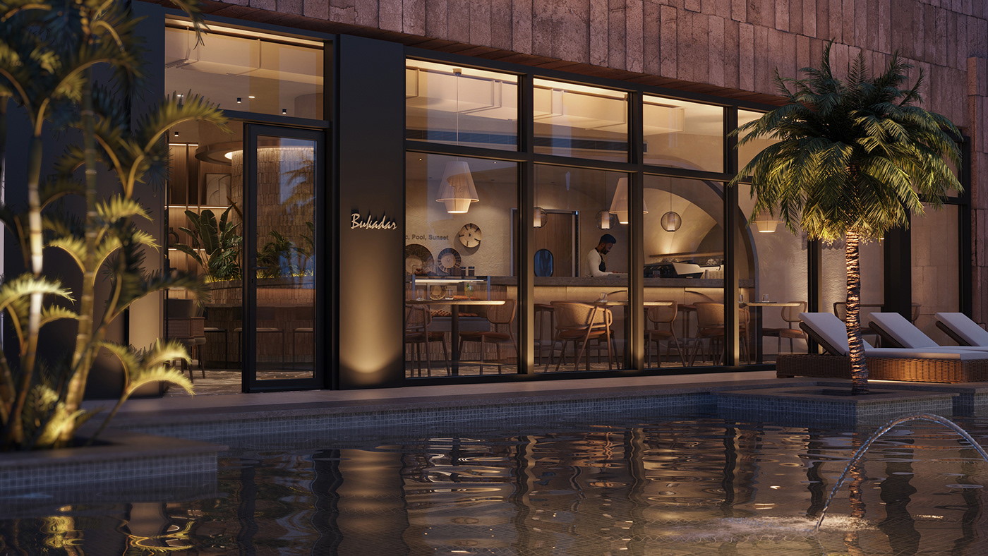 3dsmax architecture visualization modern hotel Hilton saudiarabia