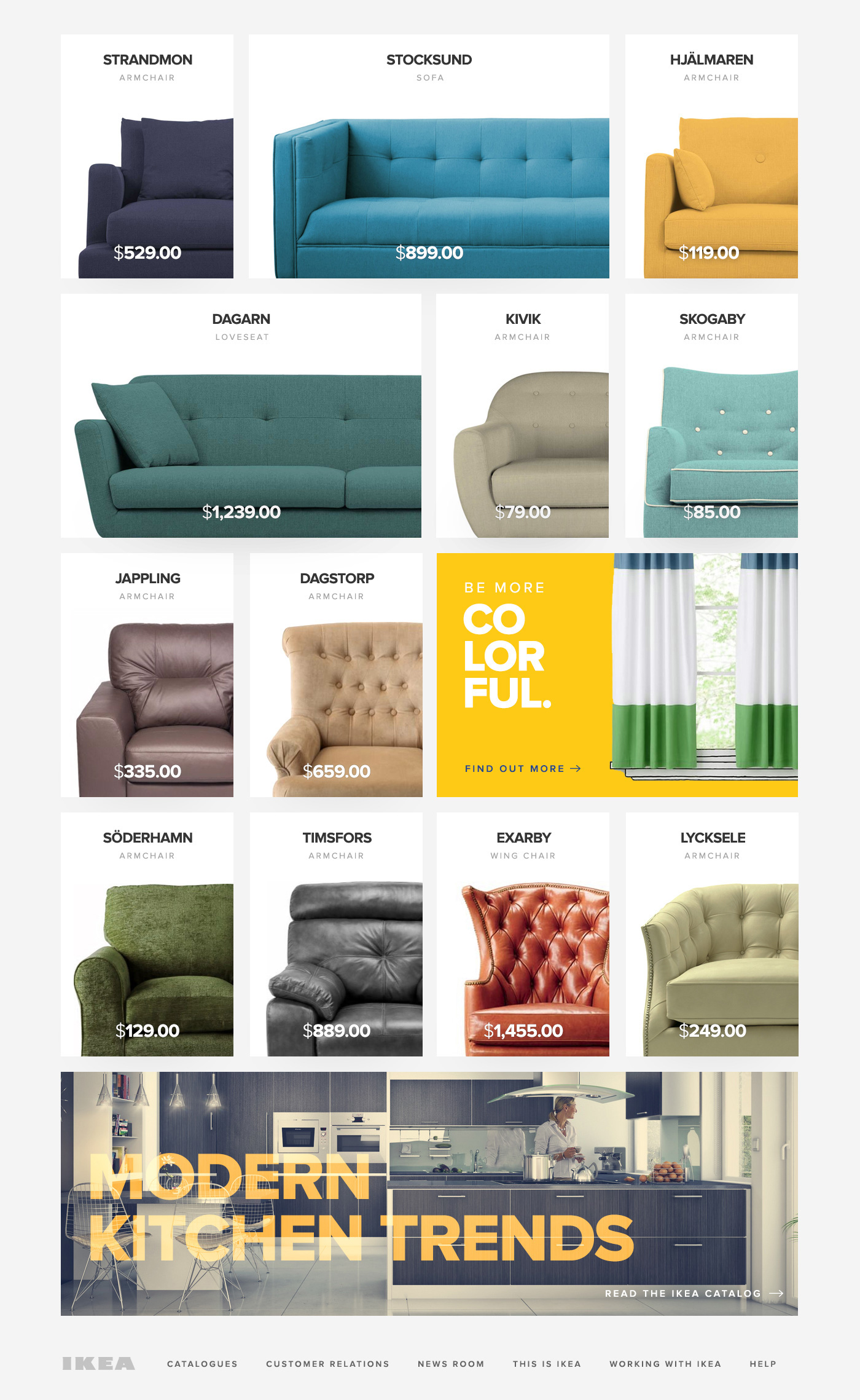 ikea UI ux flat material Web clean Website modern minimal application store Ecommerce shop furniture