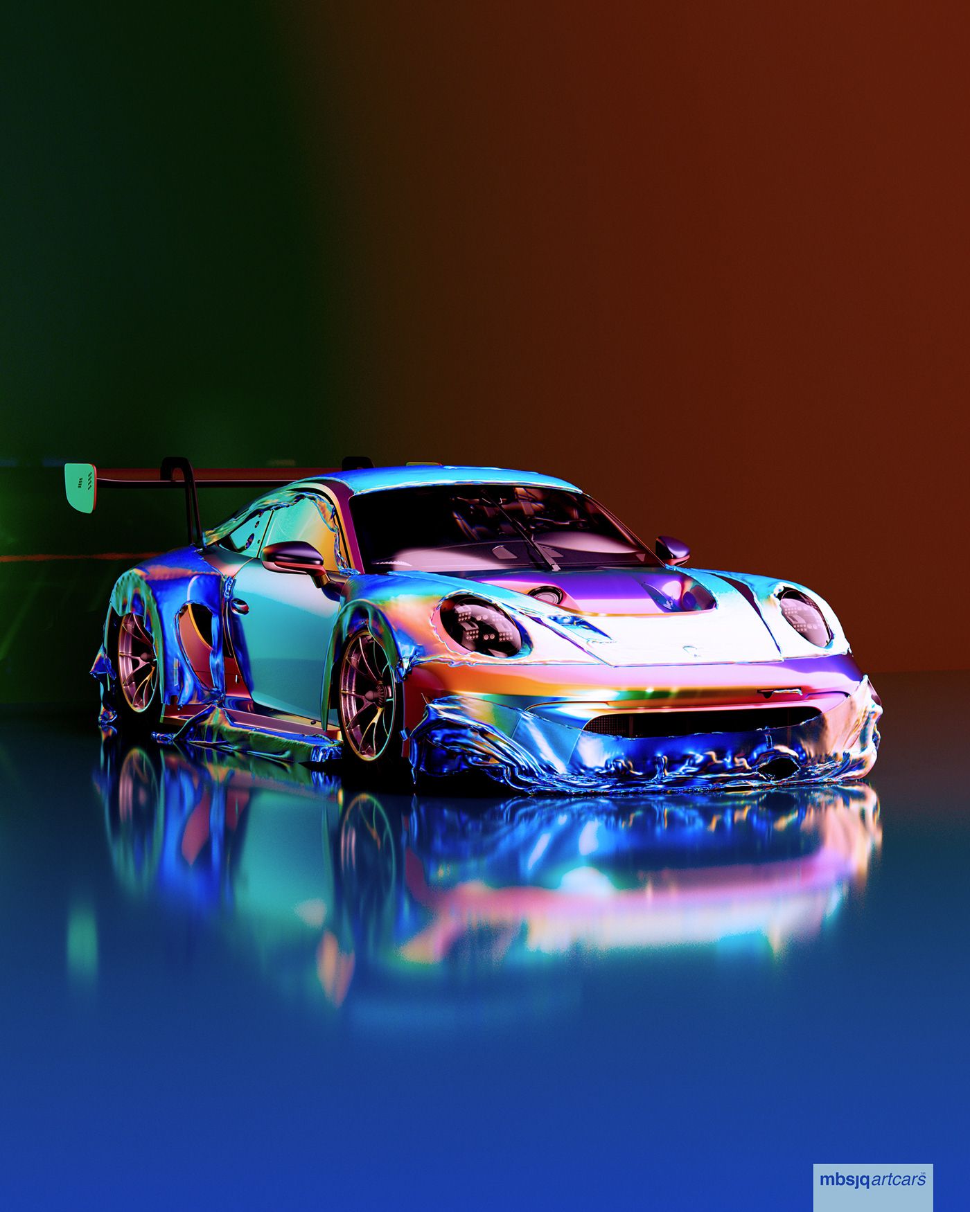 3D artcars Cars Supercars surealism Porsche