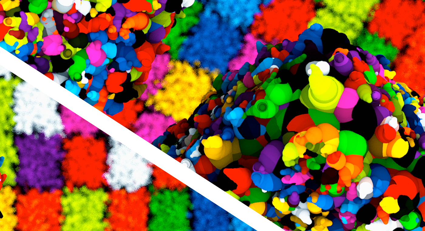 skulls guns worms colors inspire art maggot particles 3D CGI