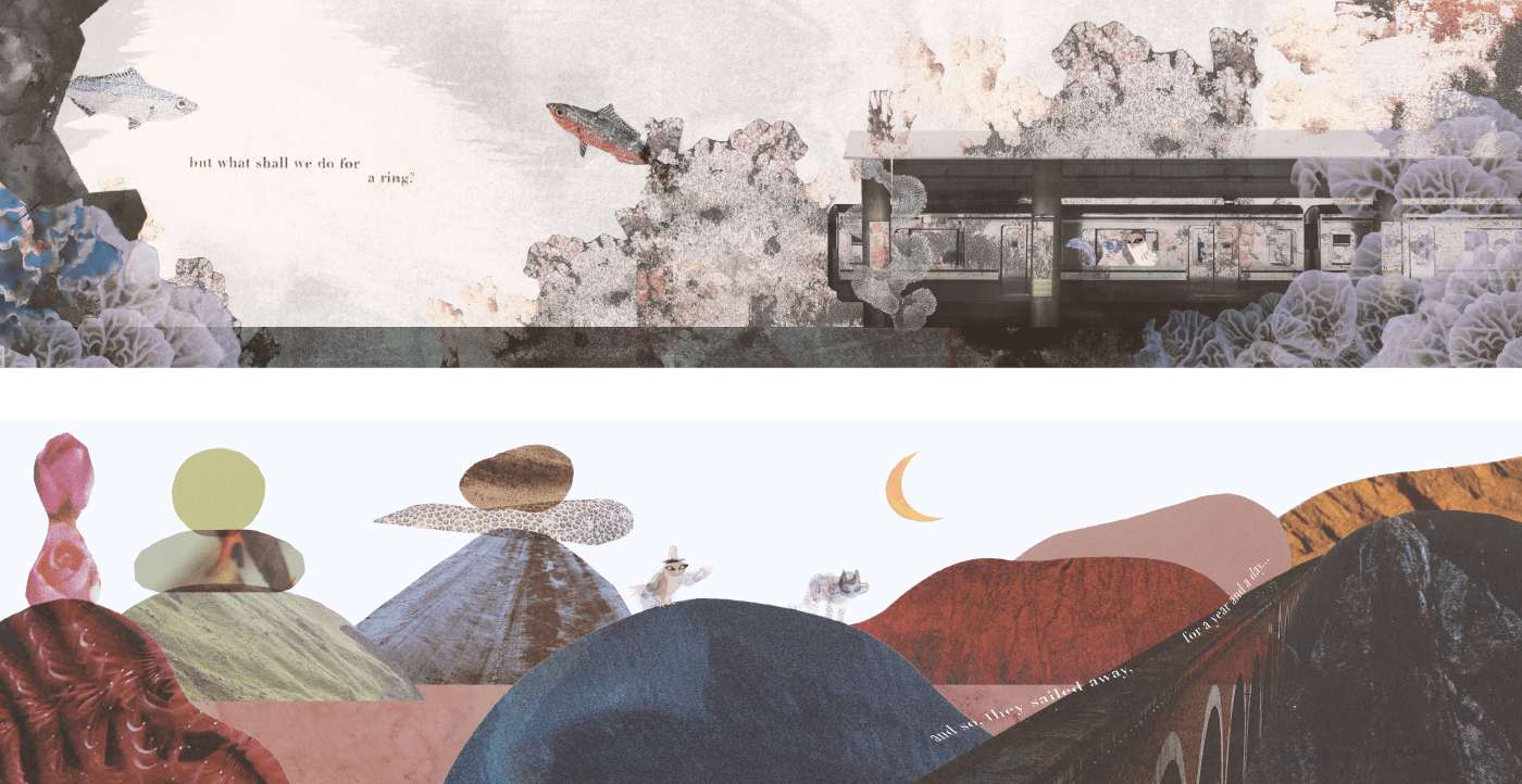 book design Character design  collage Digital Art  ILLUSTRATION  Picture book printmaking book Layout mixed media