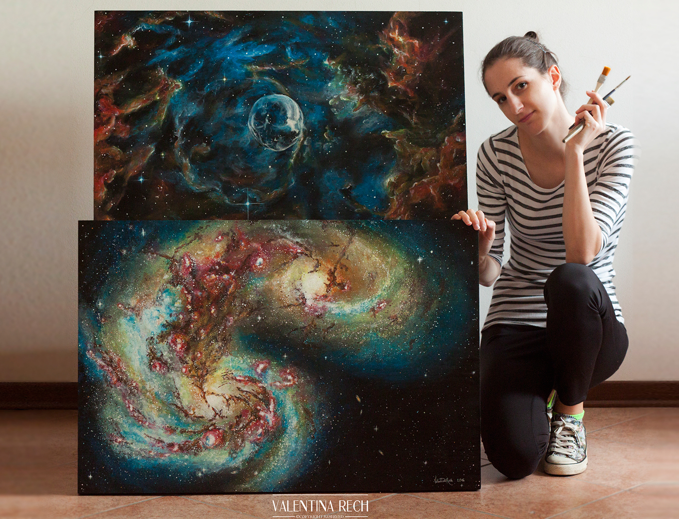 Paintings colors animals galaxy oil color acrylic