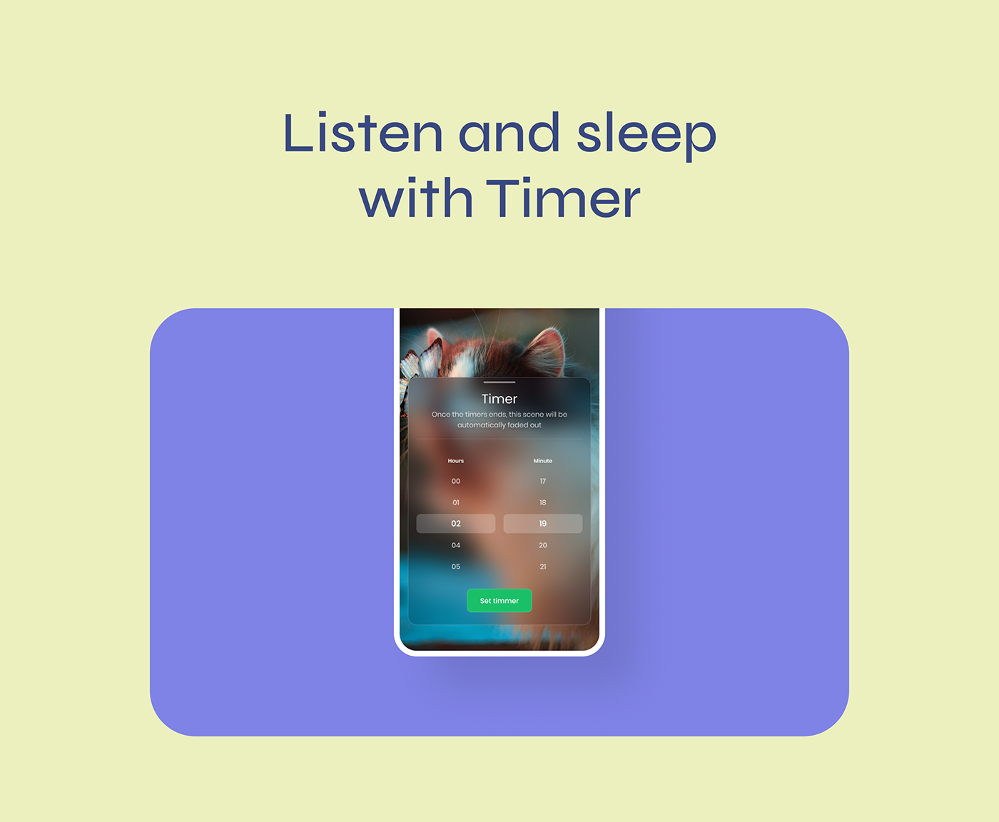 dark theme meditation Mobile app mobile app design music Nature Sound Design  UI Yoga