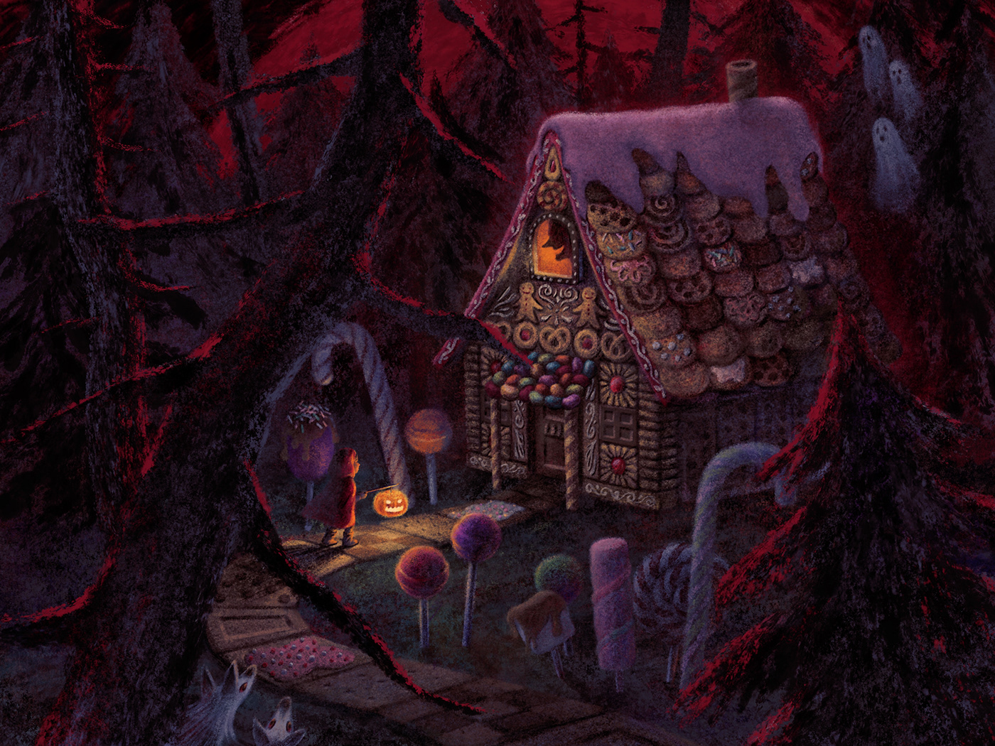 dark fairytale fantasy Halloween horror kidlit witch childrens book hansel and gretel Picture book