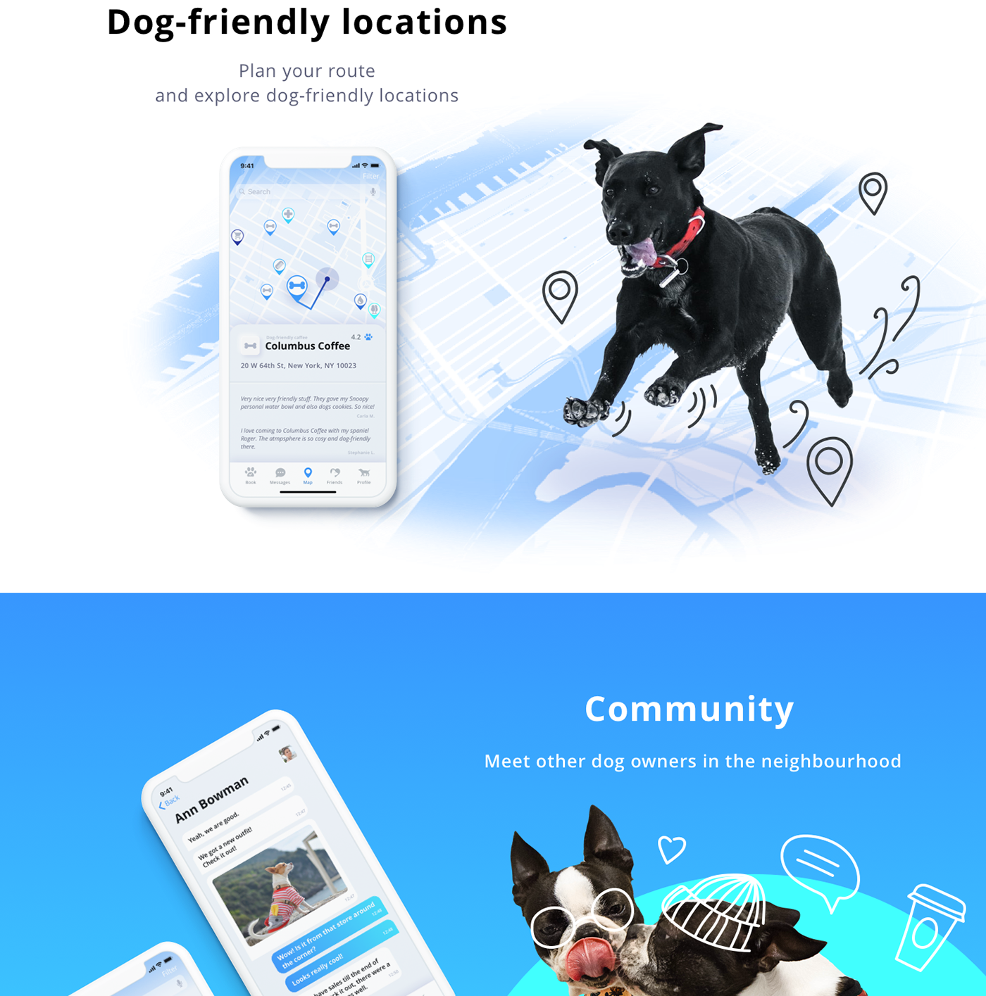 iOS App app Mobile app dogs pets scheduling map wireframes UX design Mobile desing