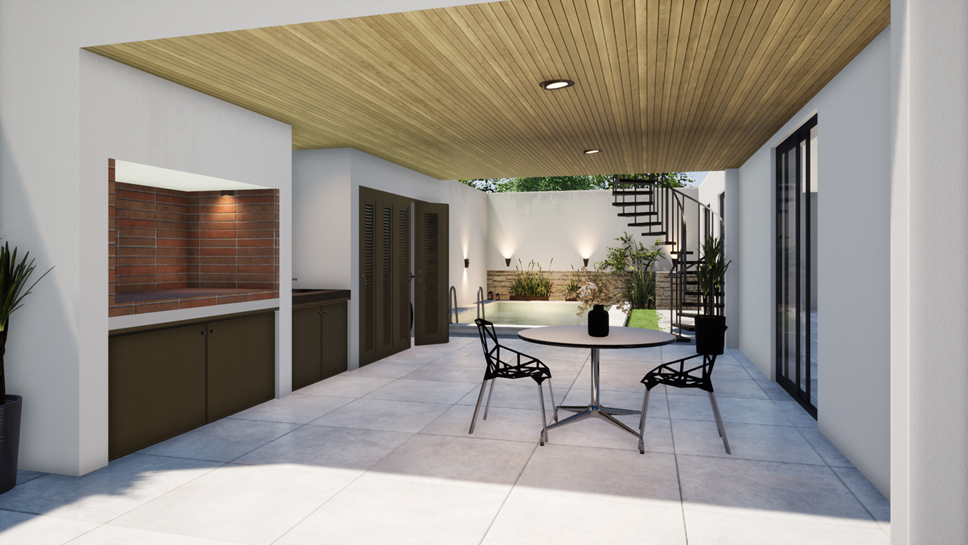 design architecture visualization 3D Render exterior Outdoor Nature ArchiCAD patio design