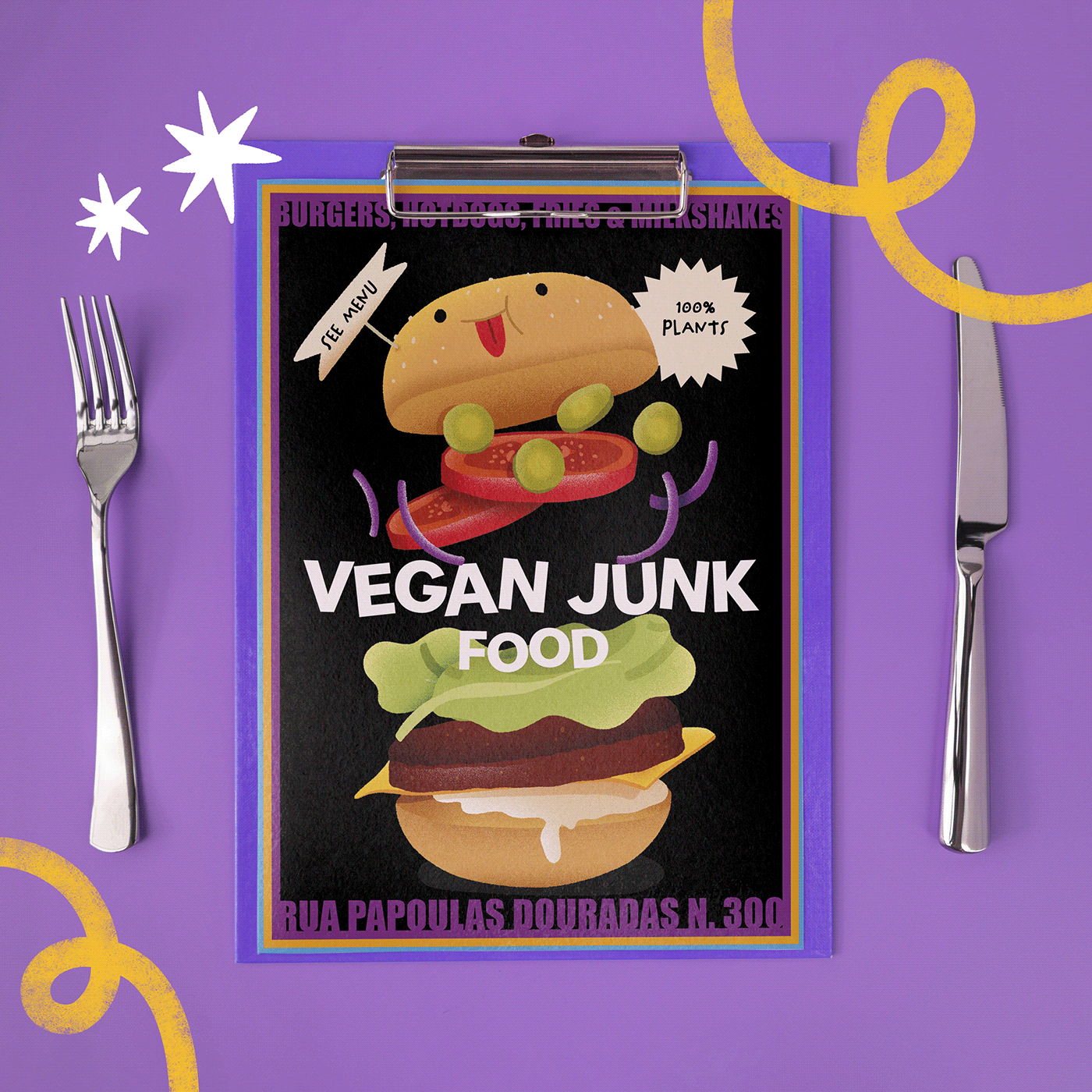 burger cardápio cover Food  junk food menu restaurant vegan