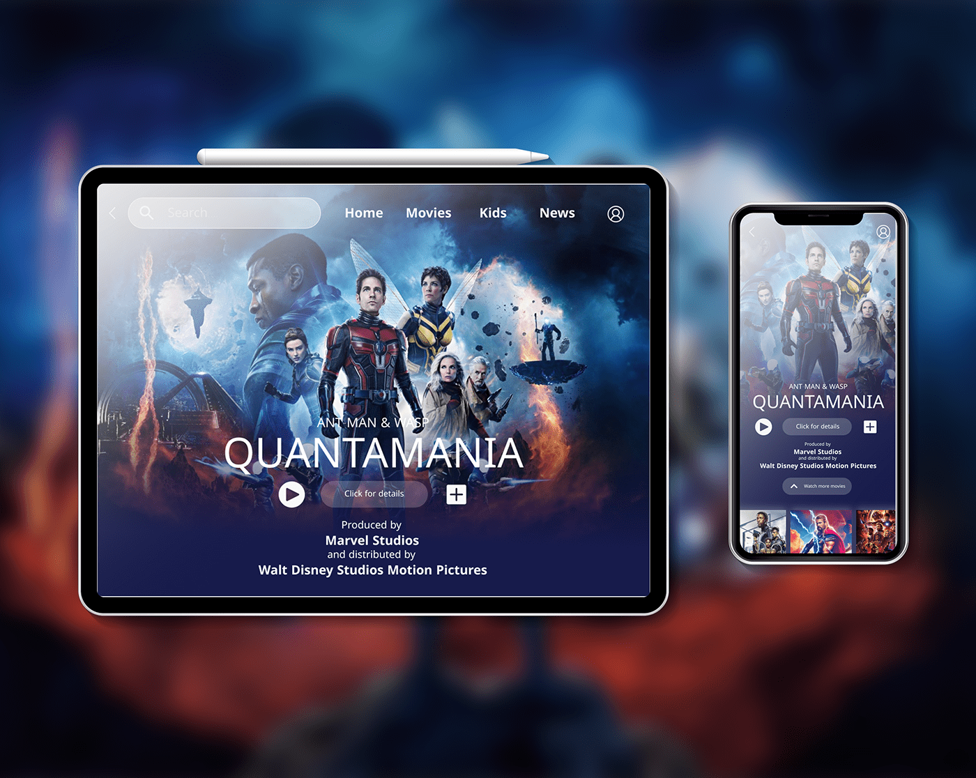 movie marvel Avengers antman ui design user interface Figma Mobile app ux/ui